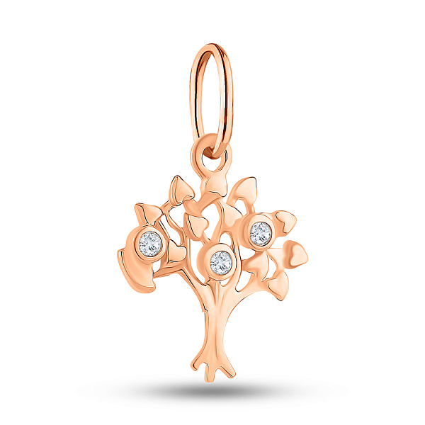 Подвес из красного золота с фианитами (арт. 424814) – изображение 1