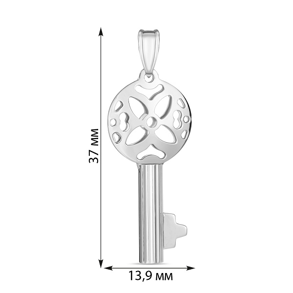 Підвіска з білого золота Ключик (арт. 423395б) – зображення 2