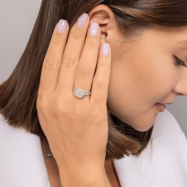 Золота каблучка з діамантами (арт. К341522050б) – зображення 3