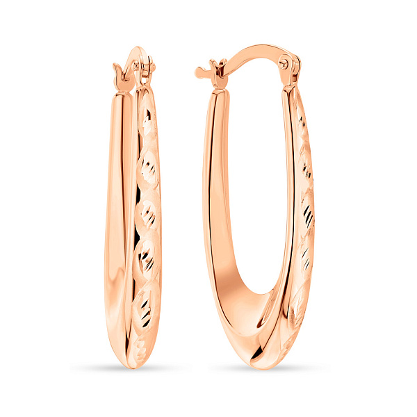 Серьги из красного золота с алмазной гранью (арт. 108824/30) – изображение 1