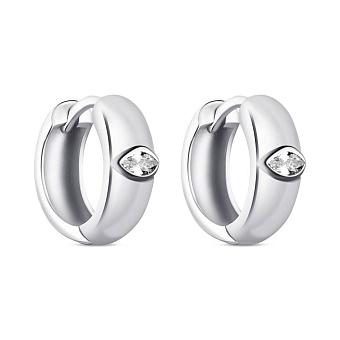 Серебряные серьги-кольца с фианитами (арт. 7502/9645/10)