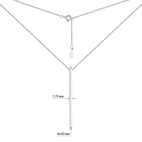 Серебряное колье "Палочка" без вставок (арт. 7507/1359) – изображение 3