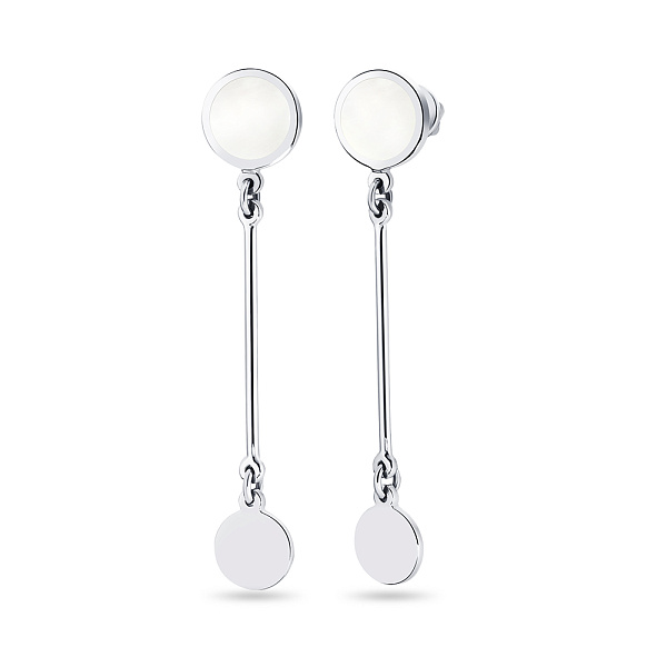 Золотые серьги подвески Лýна с эмалью (арт. 111067беп) – изображение 1