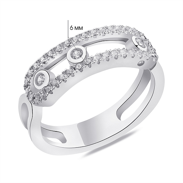 Срібна каблучка з фіанітами (арт. 7501/5974) – зображення 2