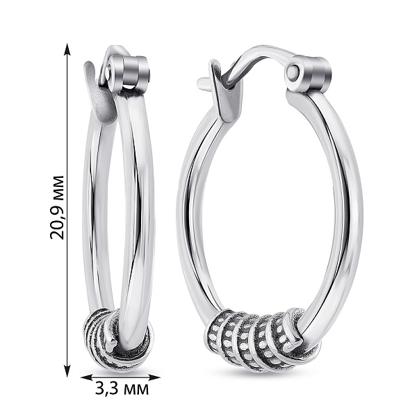 Срібні сережки-кільця без каменів (арт. 7902/2408) – зображення 2