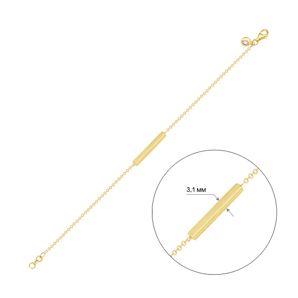 Золотой браслет в желтом цвете металла с фианитом (арт. 324477жкрП1) – изображение 3