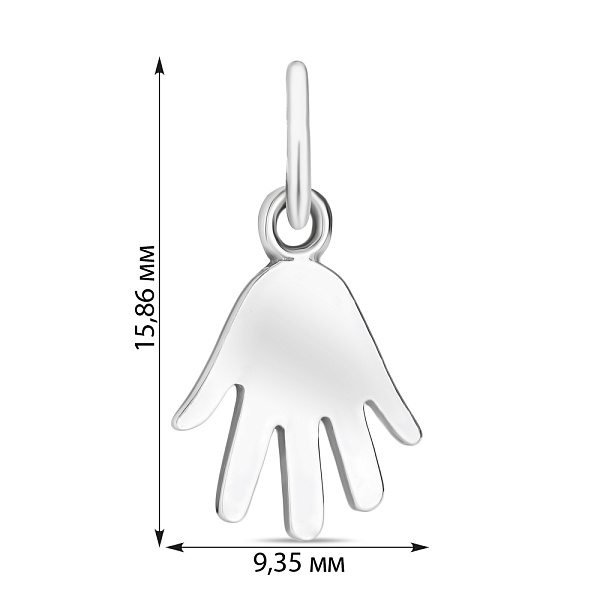 Подвеска Ладошка из белого золота (арт. 423390б) – изображение 2