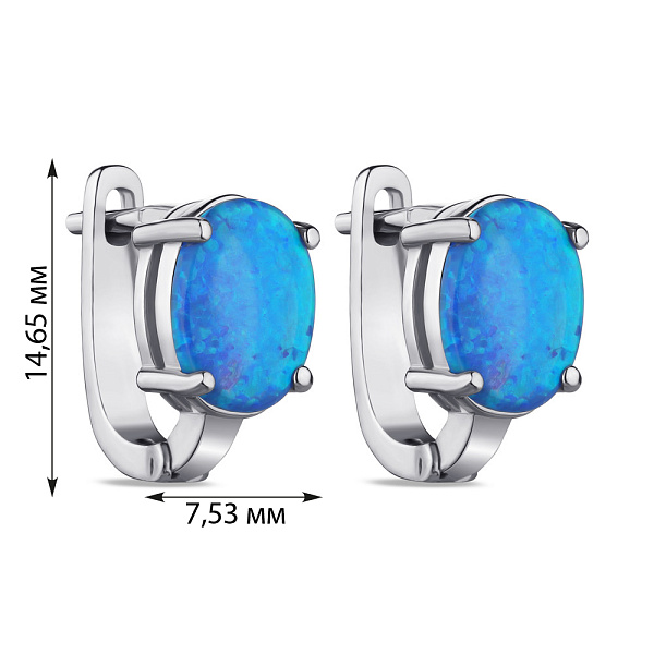 Срібні сережки з опалом (арт. 7502/3918Пос) – зображення 2