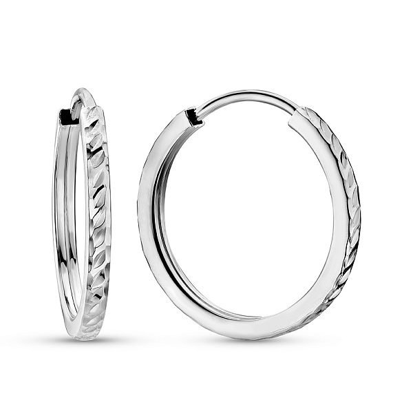 Серьги-кольца из белого золота (арт. 122106/25б) – изображение 1