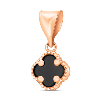 Золотой подвес "Клевер" с ониксом (арт. 422914/7о)