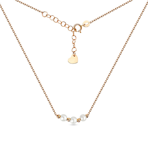 Золотое колье с жемчугом (арт. 351928прлб) – изображение 2