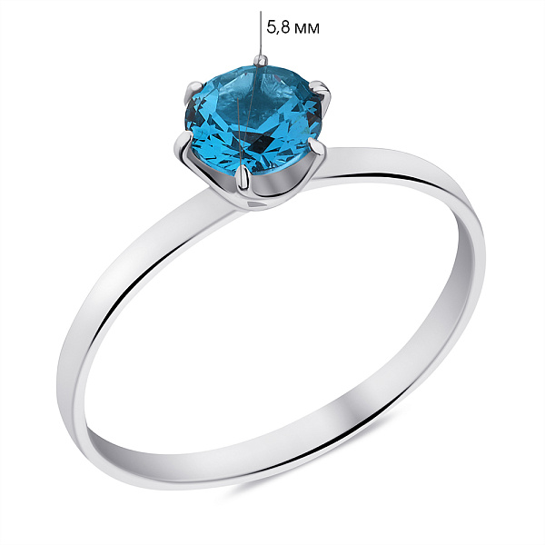 Каблучка зі срібла з топазом (арт. 7501/647Плкп) – зображення 2