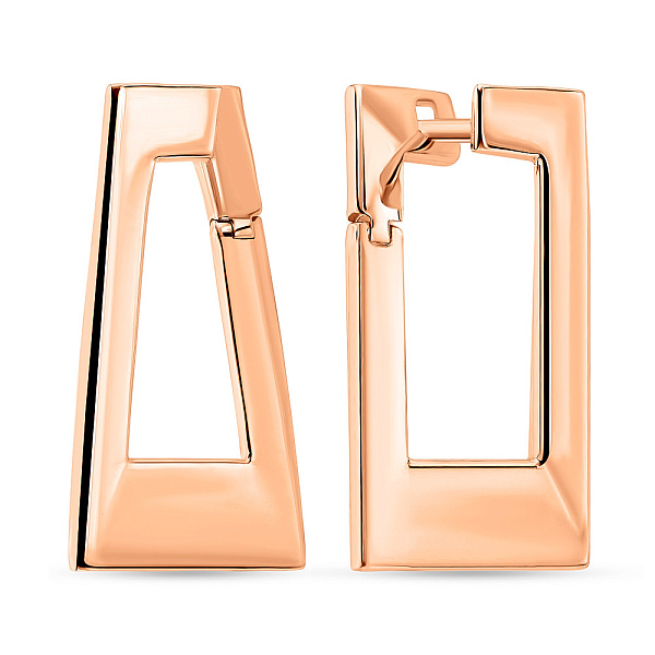 Сережки из красного золота без камней (арт. 106510) – изображение 1