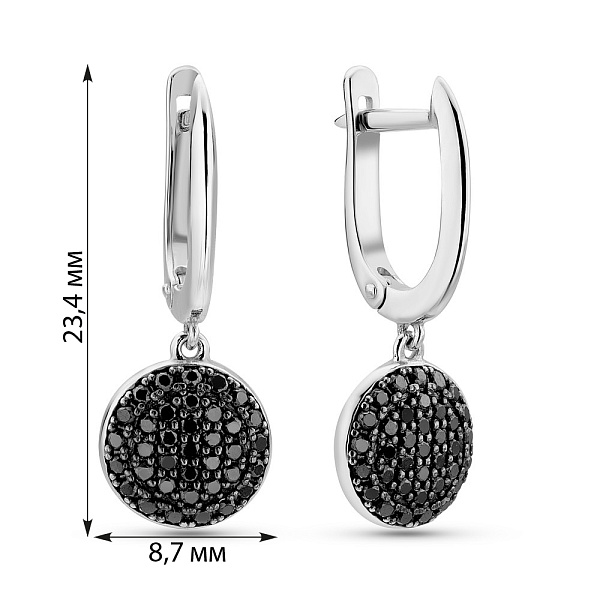 Золоті сережки з чорними діамантами (арт. 2104995202ч) – зображення 4