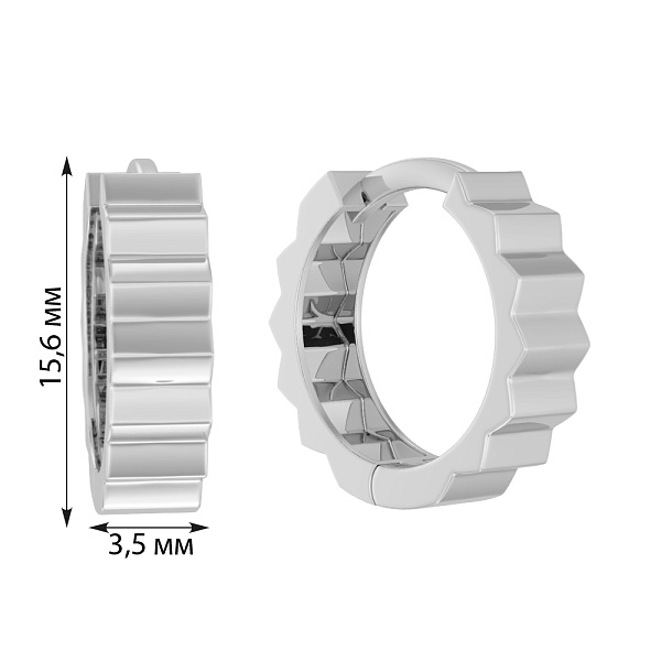 Серьги-кольца из белого золота (арт. 108746/15б) – изображение 4