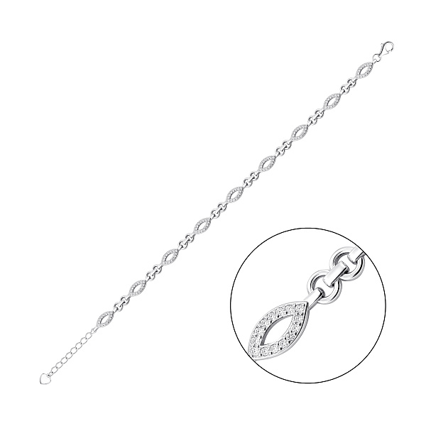 Серебряный браслет с фианитами (арт. 7509/5485) – изображение 1