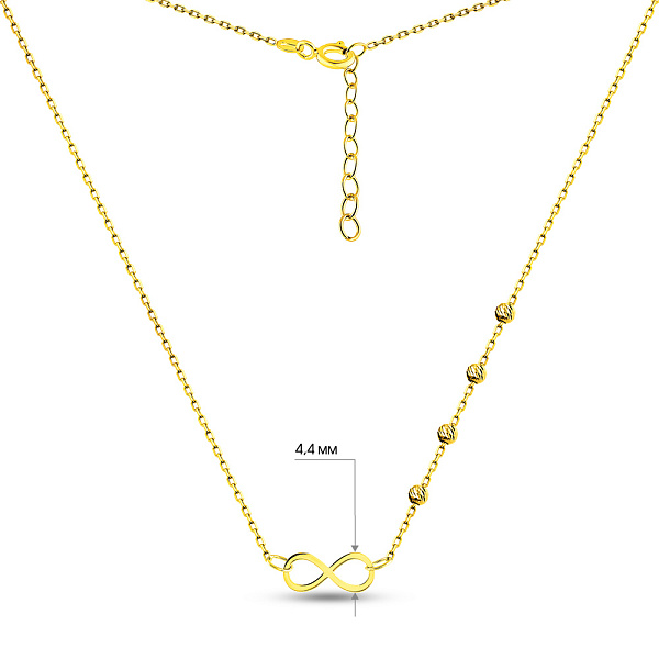 Золотое колье Бесконечность с шариками (арт. 352501ж) – изображение 3