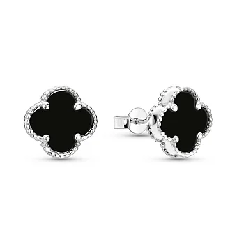 Золоті сережки Конюшина з оніксом (арт. 104811/9бо)