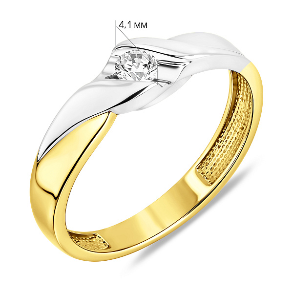 Золота каблучка з фіанітом (арт. 141057ж) – зображення 2