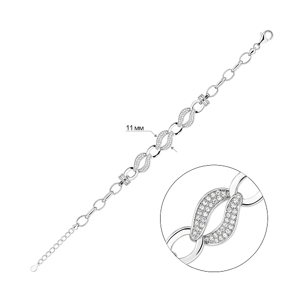 Серебряный браслет с фианитами (арт. 7509/5518) – изображение 2