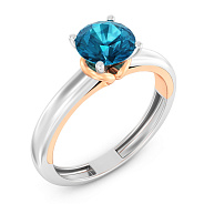 Фото Золотое кольцо с топазом Blue Ocean (арт. 140810Пбкл)