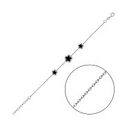 Серебряный браслет с ониксом и фианитами (арт. 7509/4801о)