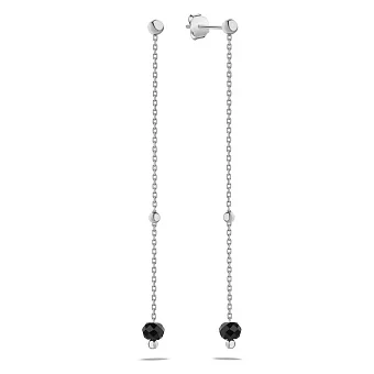 Золоті сережки-підвіски з оніксом (арт. 106799бо)