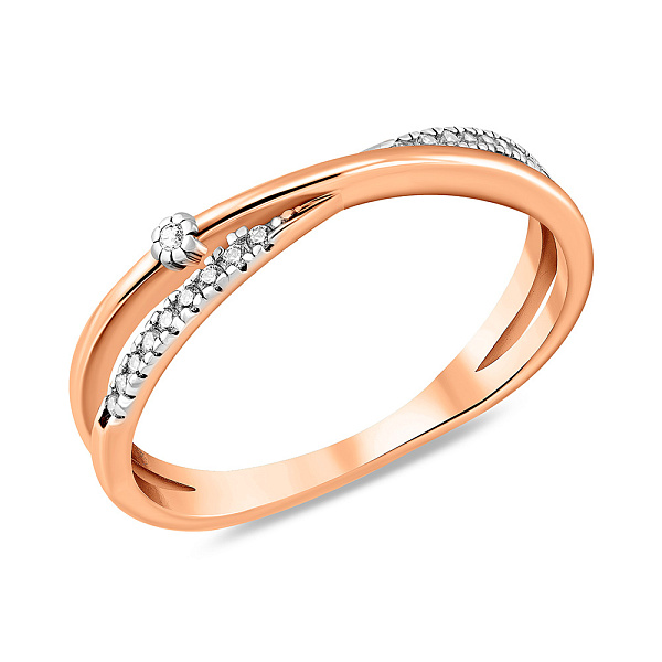 Золотое кольцо Синергия с фианитами (арт. 141094) – изображение 1