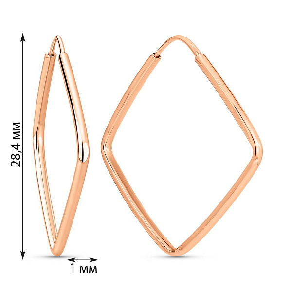 Сережки з червоного золота (арт. 109961/30) – зображення 2