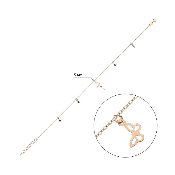 Золотой браслет на ногу (арт. 325657цвн) – изображение 2