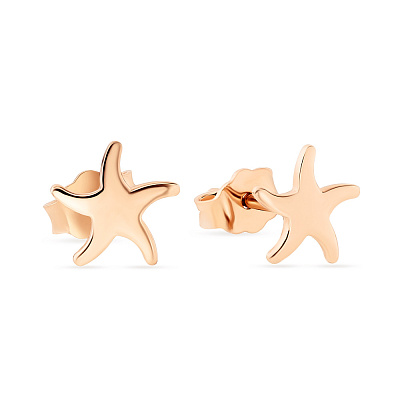 Золотые пусеты «Морские звезды» (арт. 105354)