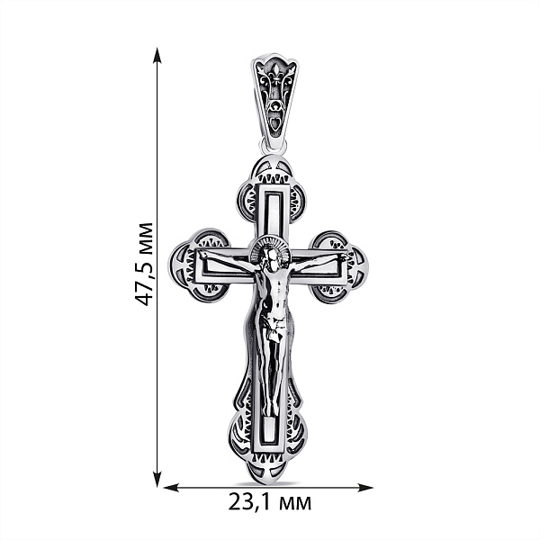 Серебряный крестик с чернением (арт. 7904/188пю) – изображение 2