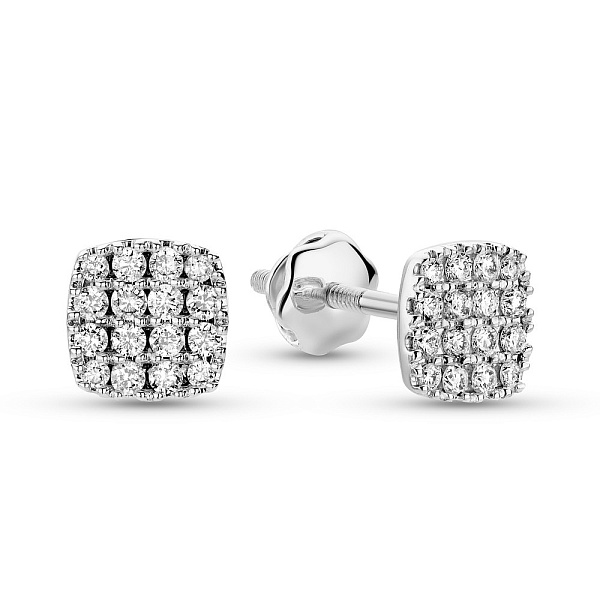 Сережки-пусети з білого золота з діамантами (арт. С341626020б) – зображення 1