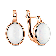 Фото Серьги золотые с белым опалом (арт. 111146ПоГ)