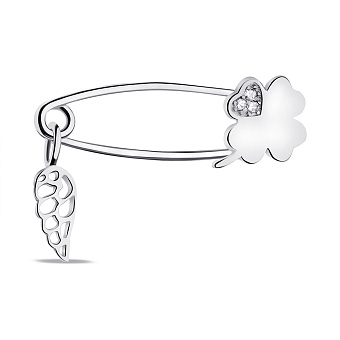 Фото Булавка зі срібла з підвіскою (арт. 7511/Бр2Ф/034)