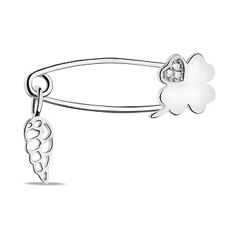 Булавка зі срібла з підвіскою (арт. 7511/Бр2Ф/034)