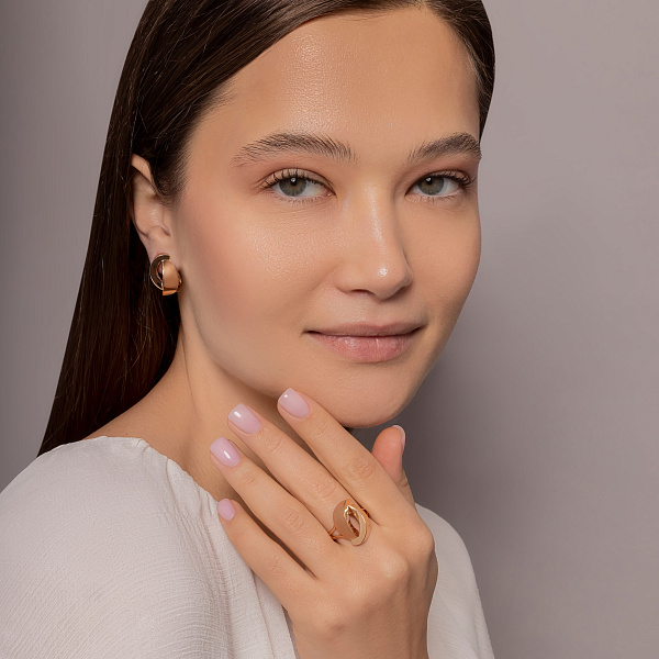 Золоті сережки з матовим покриттям (арт. 1092153м) – зображення 3