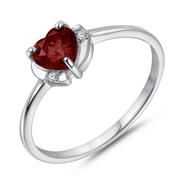 Тонкое серебряное кольцо с рубином (арт. 7501/2172710Г) – изображение 1