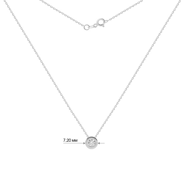 Колье из белого золота с фианитом (арт. 350920б) – изображение 3