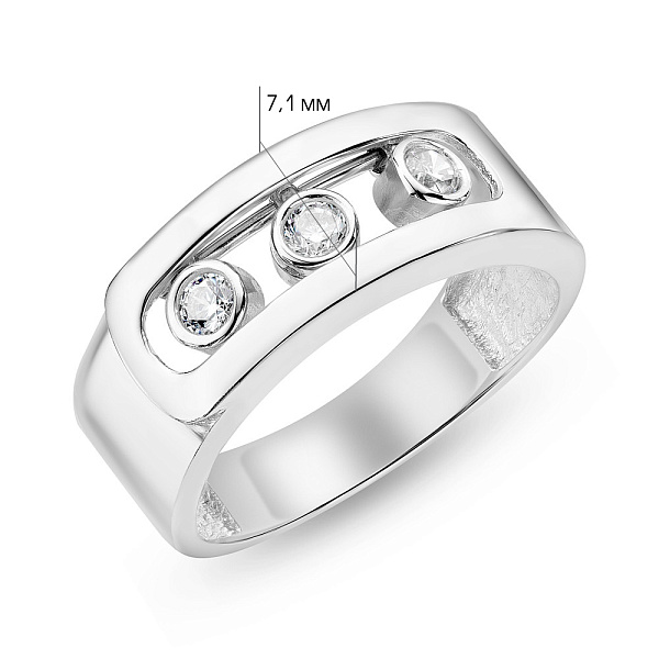 Кольцо из белого золота с фианитами (арт. 154612б) – изображение 2