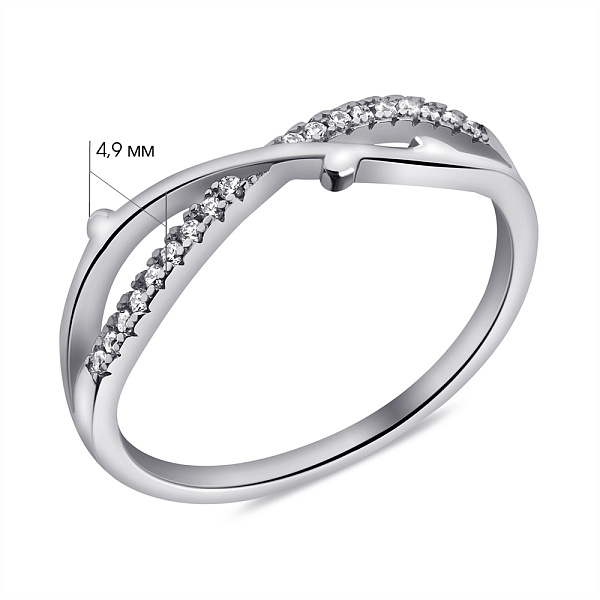 Срібна каблучка з фіанітами (арт. 7501/6989) – зображення 2