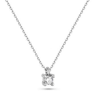 Колье из белого золота с бриллиантом (арт. Ц011289005б)