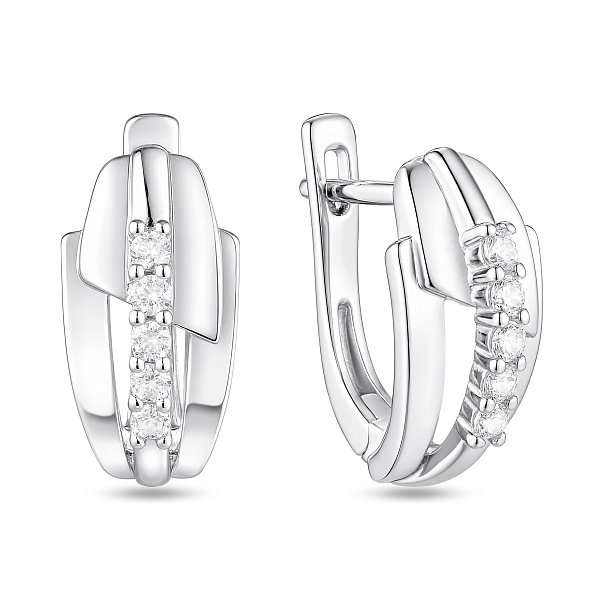 Серебряные серьги с фианитами (арт. 7502/10528) – изображение 1