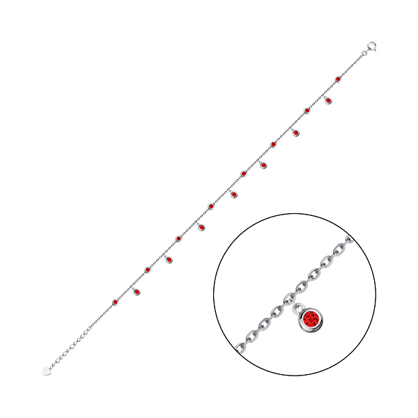 Срібний браслет на ногу з підвісками (арт. 7509/3113нак) – зображення 1