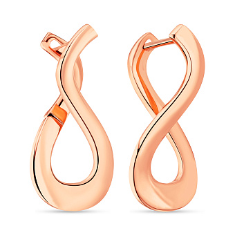 Золотые серьги в красном цвете металла (арт. 108524)