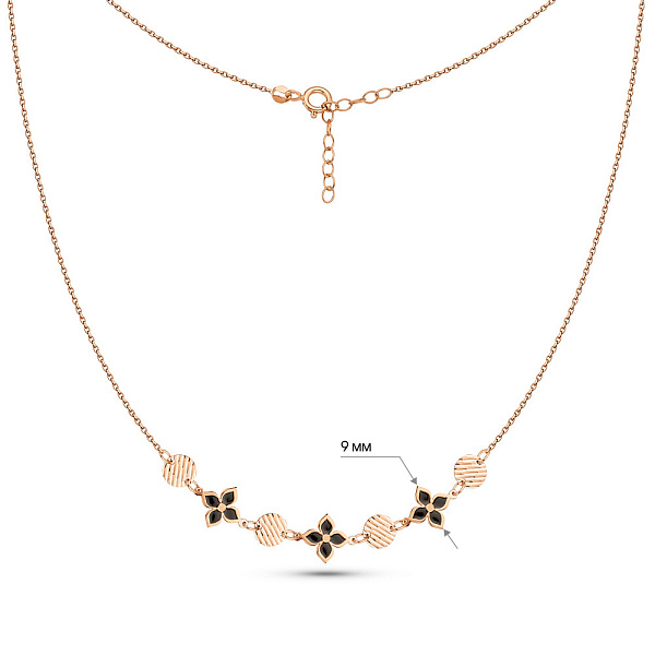 Колье из красного золота с эмалью (арт. 352646еч) – изображение 3