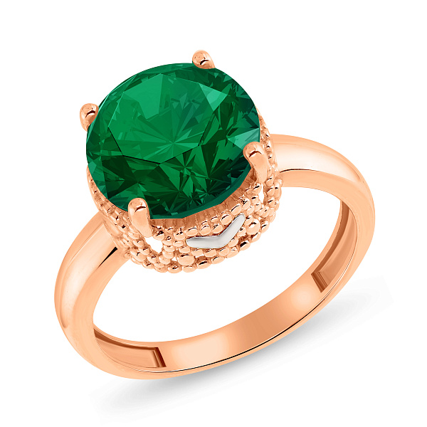 Золотое кольцо с кварцем (арт. 140573Пз) – изображение 1