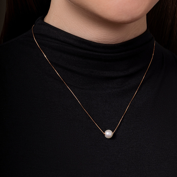 Колье из красного золота с жемчугом (арт. 360354/2) – изображение 2