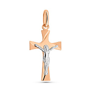 Фото Золотой нательный крестик с распятием (арт. 500675)