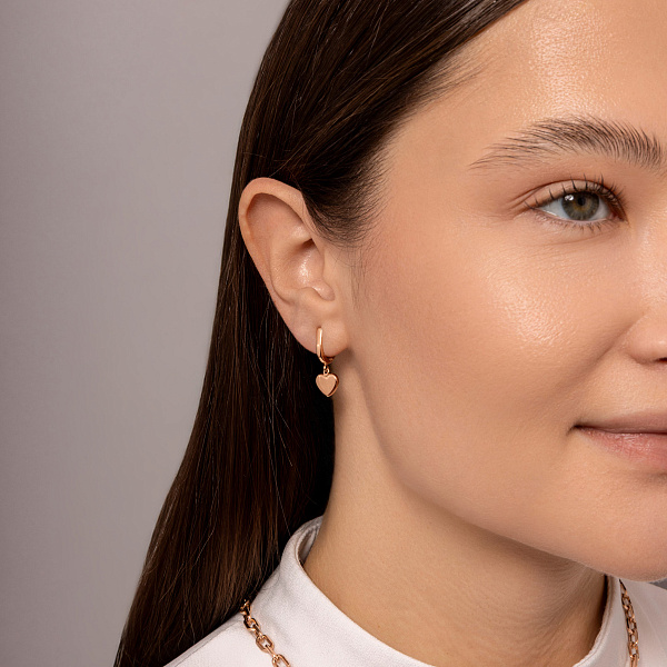 Серьги из красного золота Сердце (арт. 110519) – изображение 3